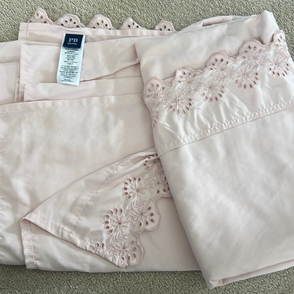 Light pink PB dorm 100% polyester sheets